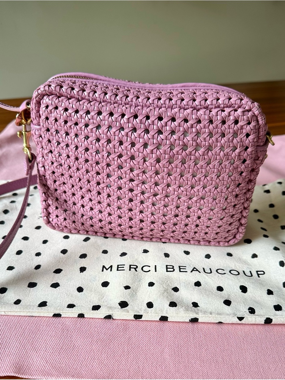 Clare V. Midi Sac in Wild Thistle (orchid) Rattan - Like New - Picture 4 of 13